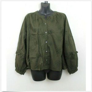 Madewell Embroidered Bubble Sleeve Shirt